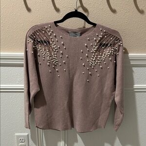Milano Pearl Embellished Lavender Sweatshirt